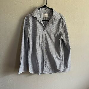 Goodfellow & Co White Shirt with Navy Windowpane Check